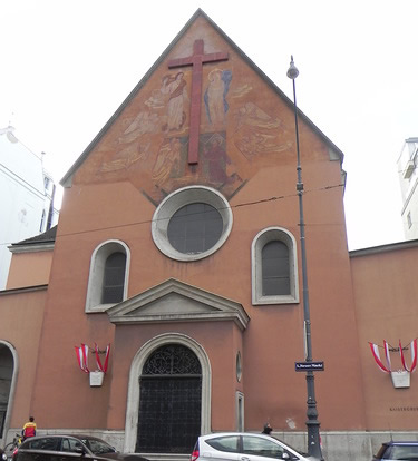 церковь ордена капуцинов (Kapuzinerkirche) в Вене на площади Новый Рынок (Neue Markt)