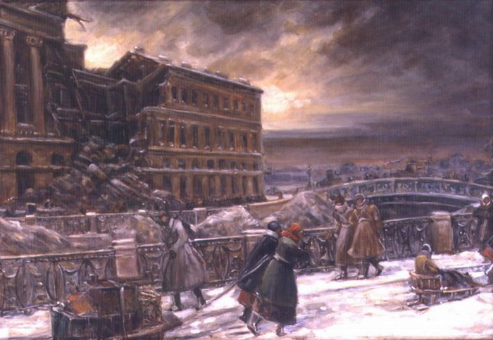 В.Н. Кучумов. У Марсова поля. 1942 г.
