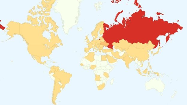Больше всего от вируса страдают страны бывшего СССР