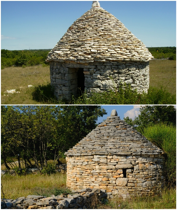 Каменные дома строились без капли цементного раствора (кажун, Хорватия).