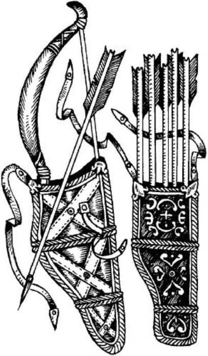 Лучное снаряжение (сайдак) древнерусского воина. /Фото: wikireading.ru