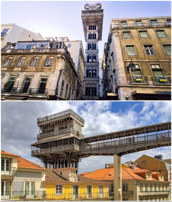 Лифт Elevador de Santa Justa в 2002 г. был признан памятником национального значения (Лиссабон, Португалия).