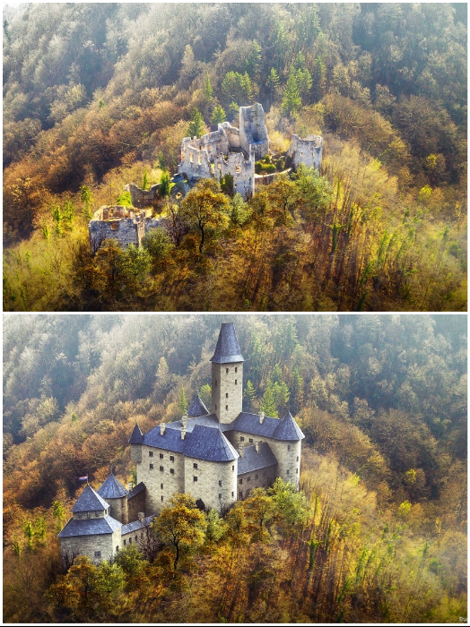 Развалины и цифровая реконструкция замка Самобор (Хорватия). | Фото: boredpanda.com/ © budgetdirect.