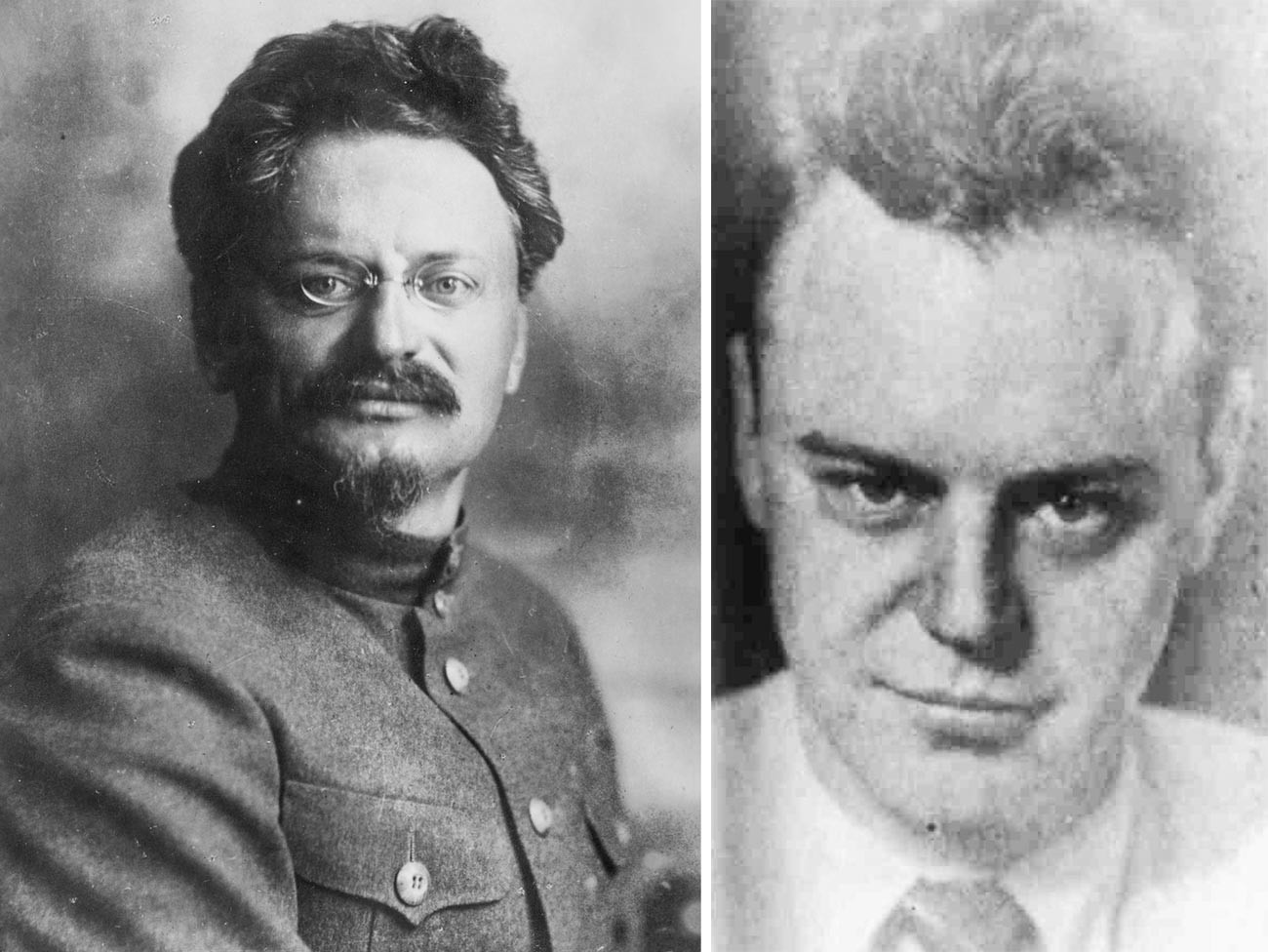Лев Троцкий (слева); его сын Лев Седов