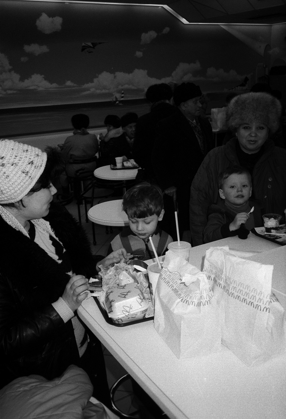 Открытие Макдональдса в Москве, 1990.